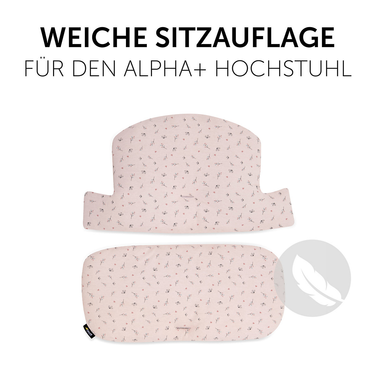 Sitzauflage Alpha Highchair Pad Select, Jersey Flowers Rose