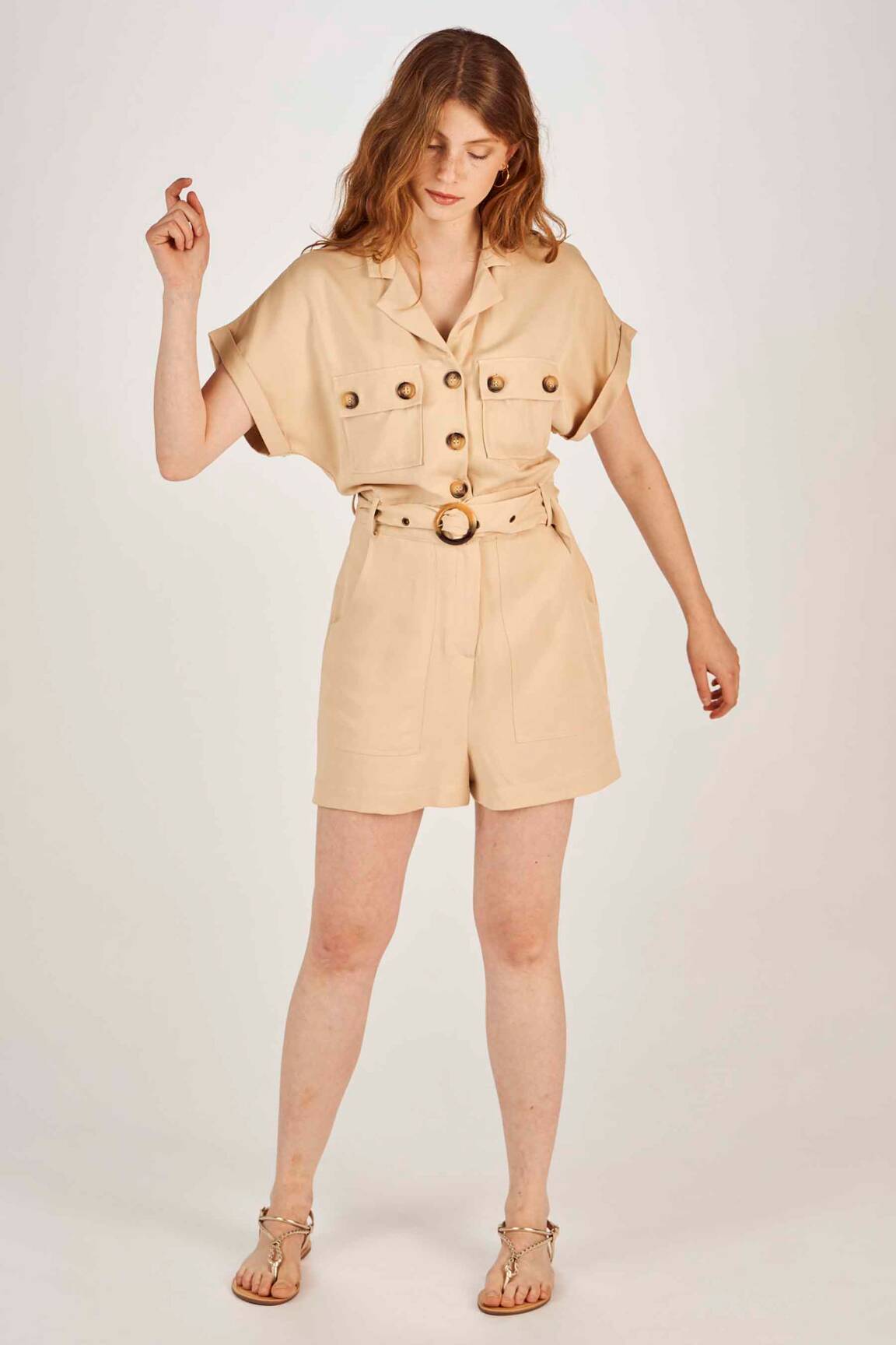 Tally Weijl Combi Shorts Femme couleur beige