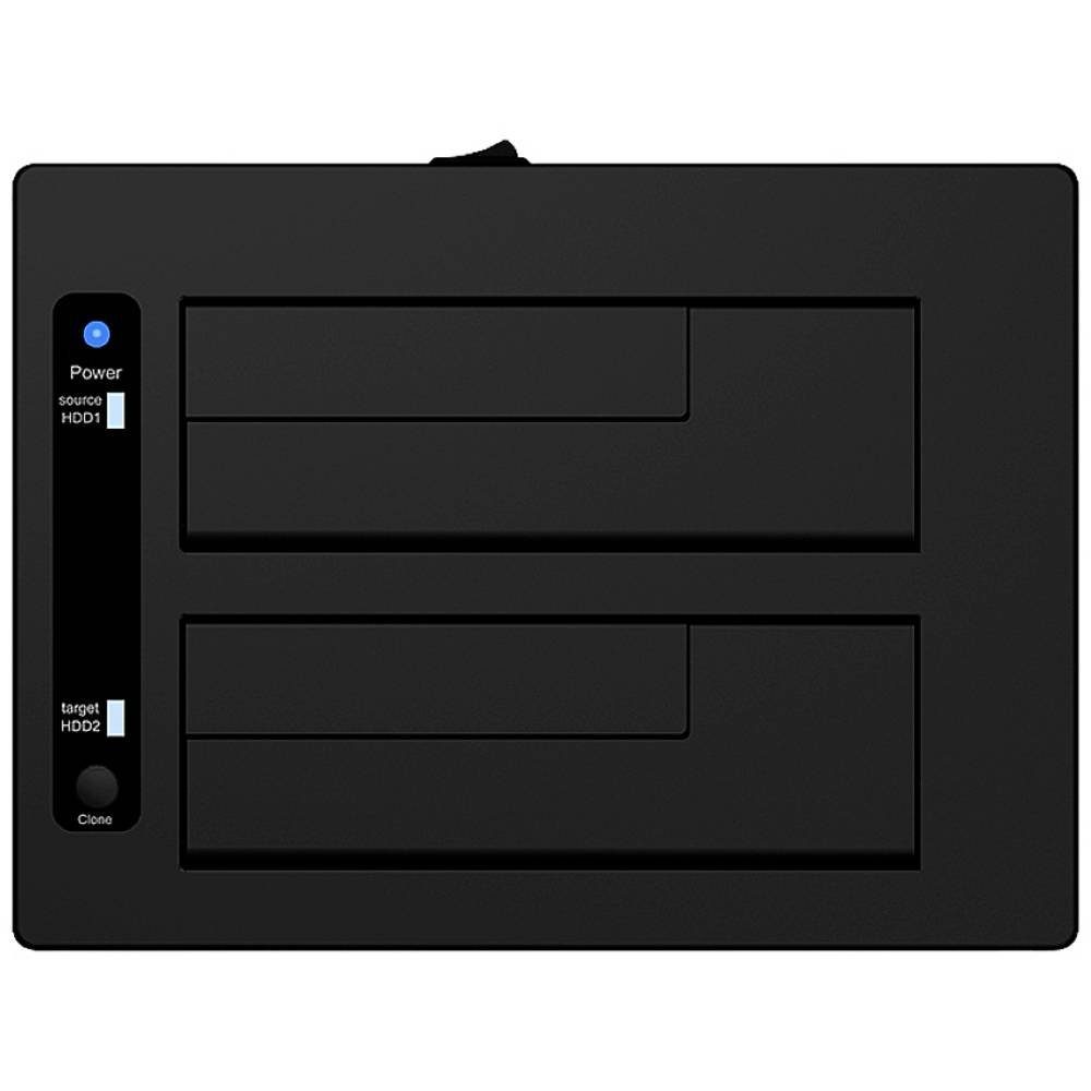 ICY BOX Festplatten-Dockingstation 2 Bay Docking & Klonstation für 2.5″ und 3.5″, mit Clone-Funktion
