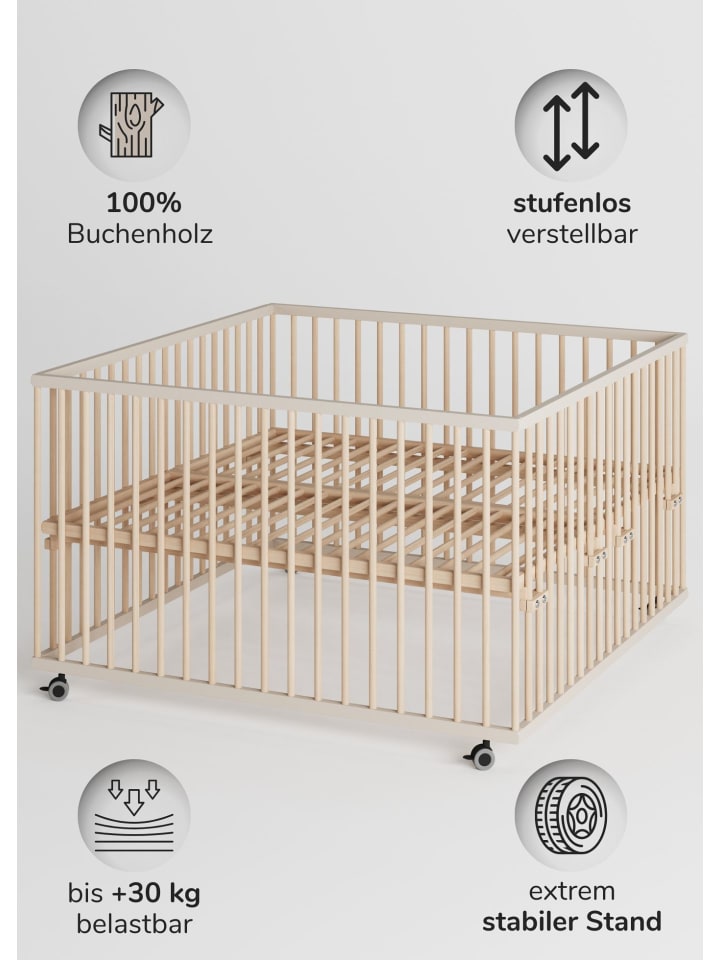 Sämann Sämann Laufgitter XXL Matratze, Lattenrost & Sprossen sahara dust/natur Premium günstig kaufen
