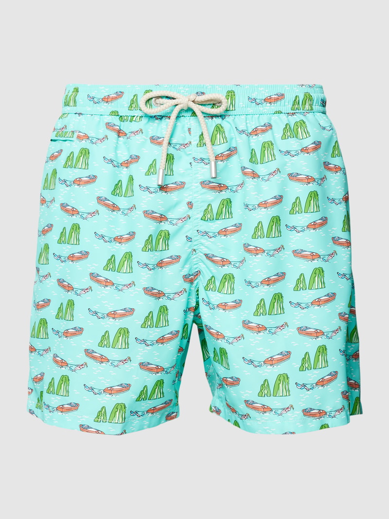 Badehose mit Allover-Muster in hellblau