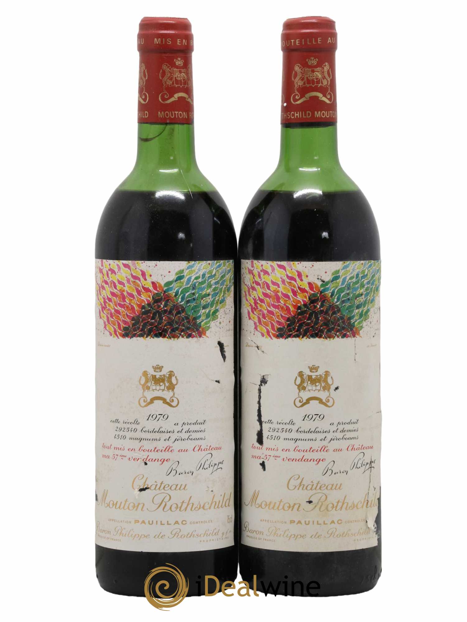 Château Mouton Rothschild 1er Grand Cru Classé  1979 - Lot de 2 Bouteilles