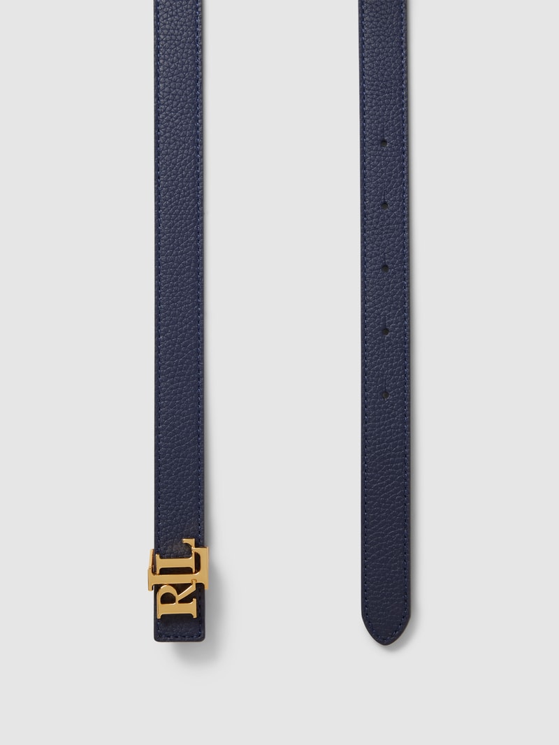 Wendegürtel mit Label-Applikation in marineblau