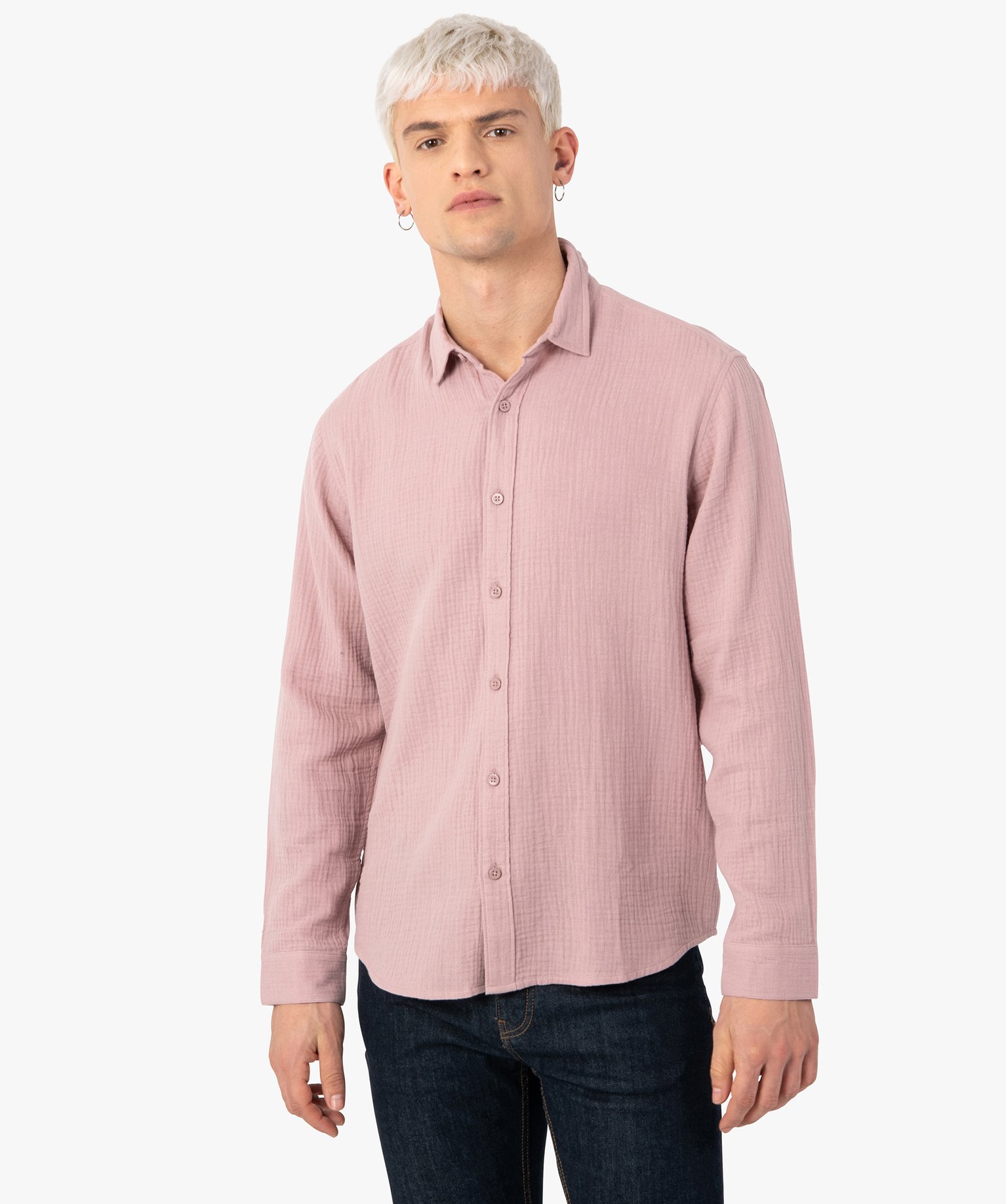 Chemise homme en gaze de coton | GEMO