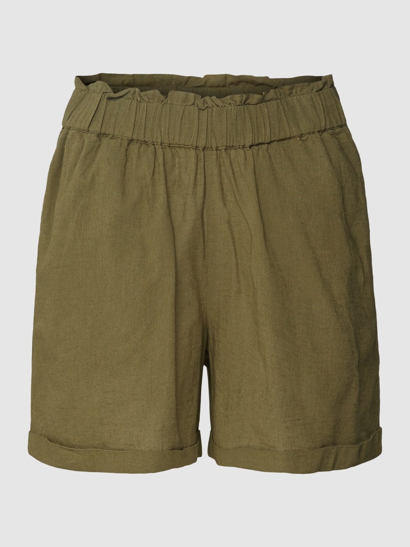 Shorts mit elastischem Bund Modell 'MOYA' in olivgrün