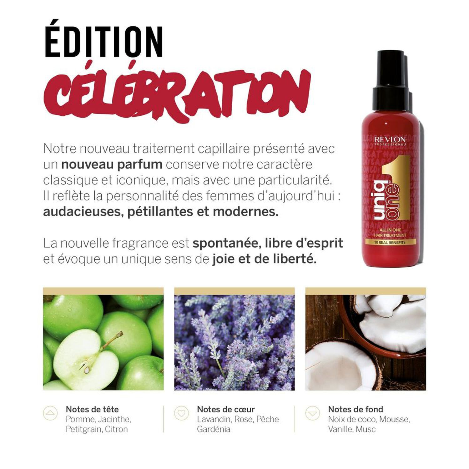 revlon professional Masque Spray Sans Rinçage 10 Bienfaits Edition Célébration UNIQONE™ - Tous Types de Cheveux - 150 ml