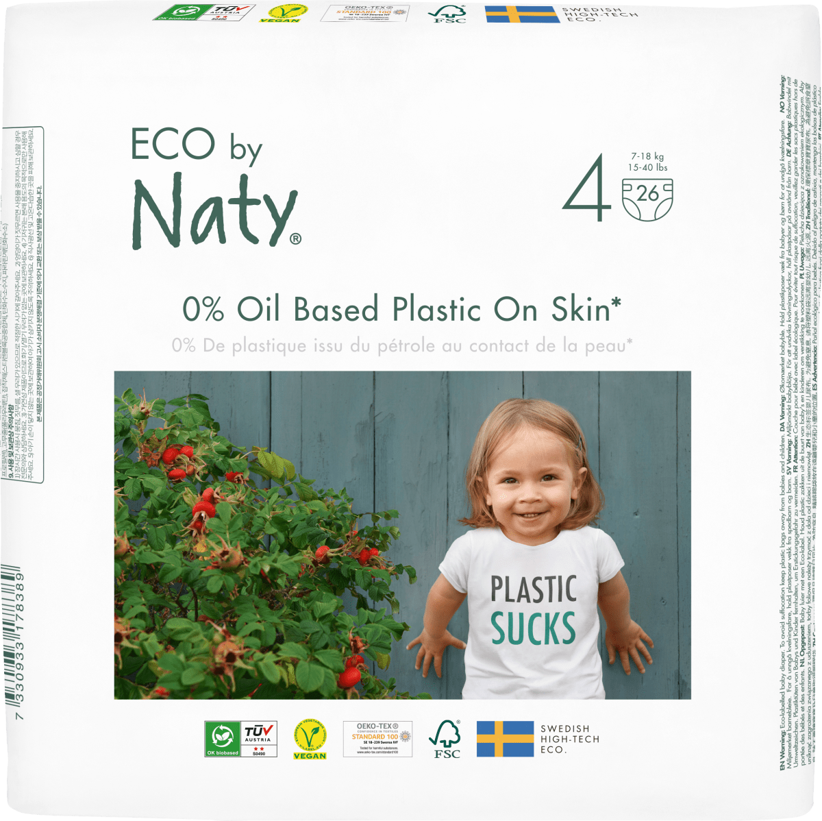 Windeln Eco by Naty Gr. 4 (7-18 kg), 26 St