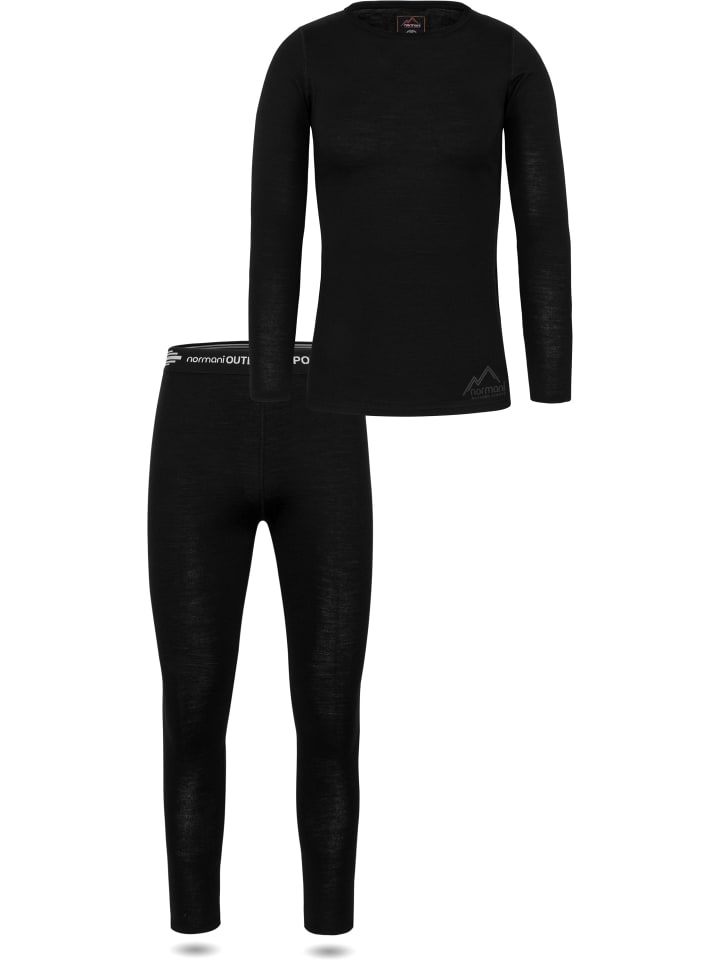 Normani Outdoor Sports Damen Merino Unterwäsche-Set Mandurah/Perth in Schwarz günstig kaufen