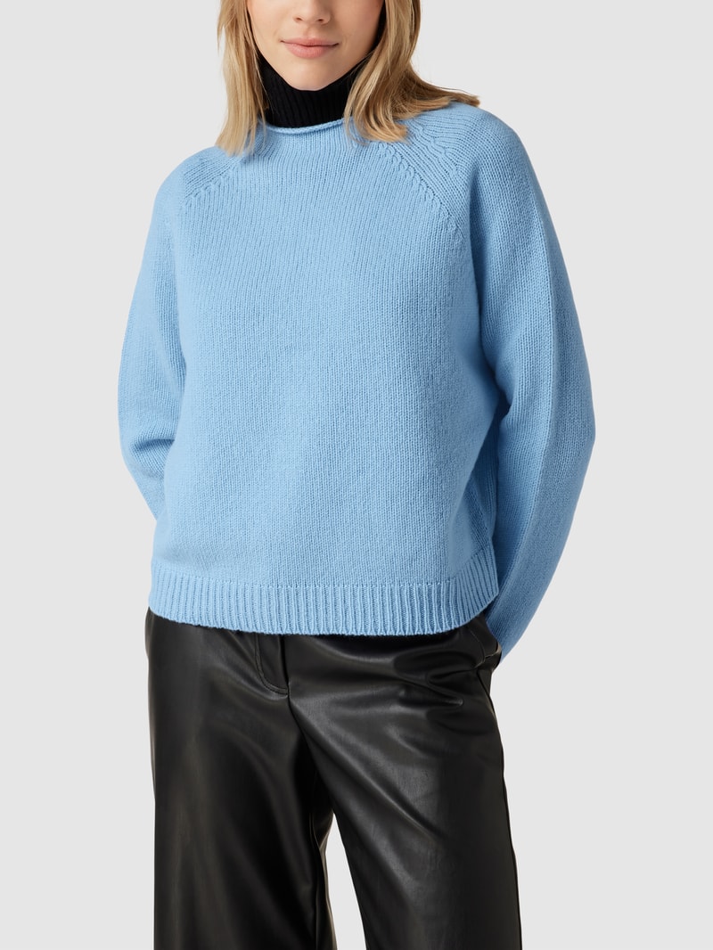 Strickpullover mit gerippten Abschlüssen Modell 'SELLIE' in bleu