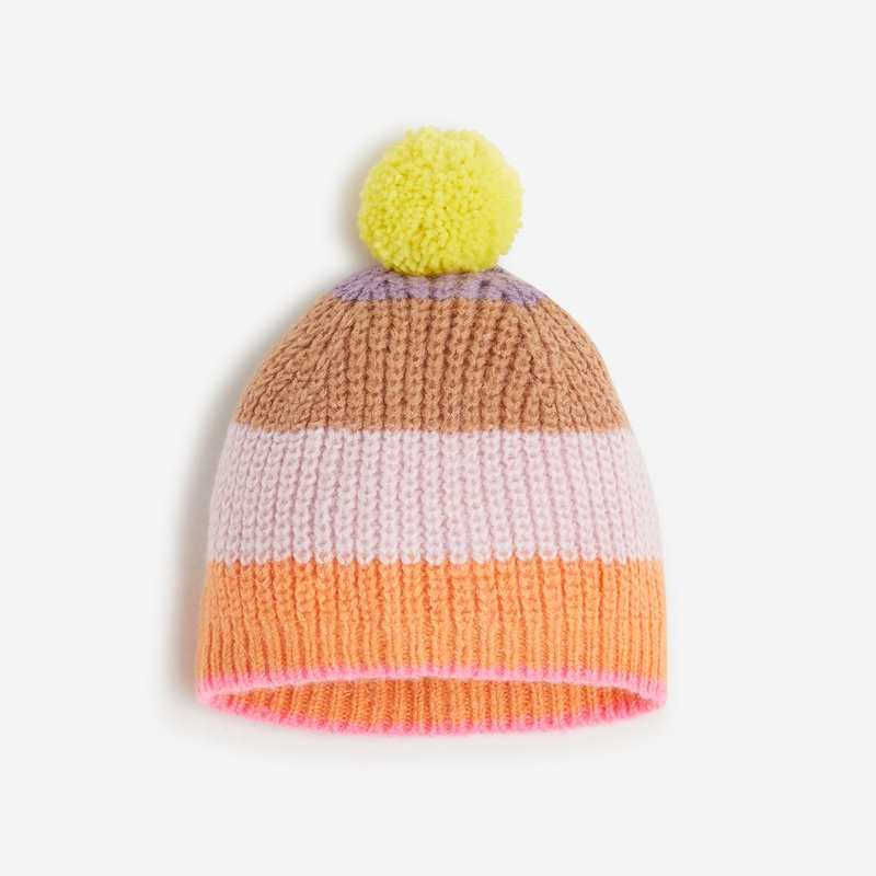 Bonnet rayé fille multicolore jaune Catimini