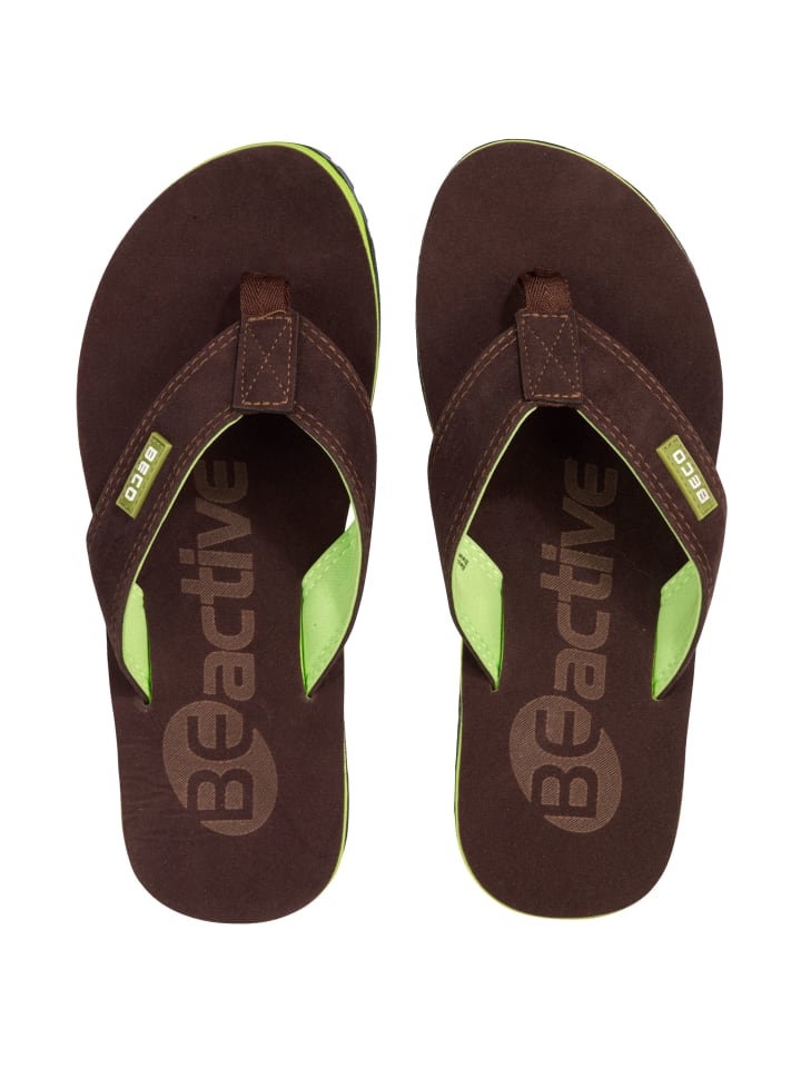 BECO the world of aquasports Zehentrenner BEactive V-Strap in dunkelbraun-grün günstig kaufen