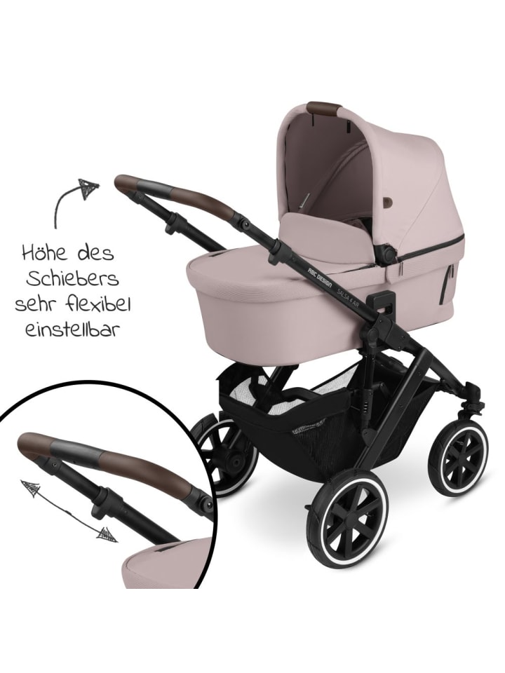 ABC-Design Kombi-Kinderwagen Salsa 4 Air - inkl. Babywanne & in rosa,schwarz günstig kaufen onesize