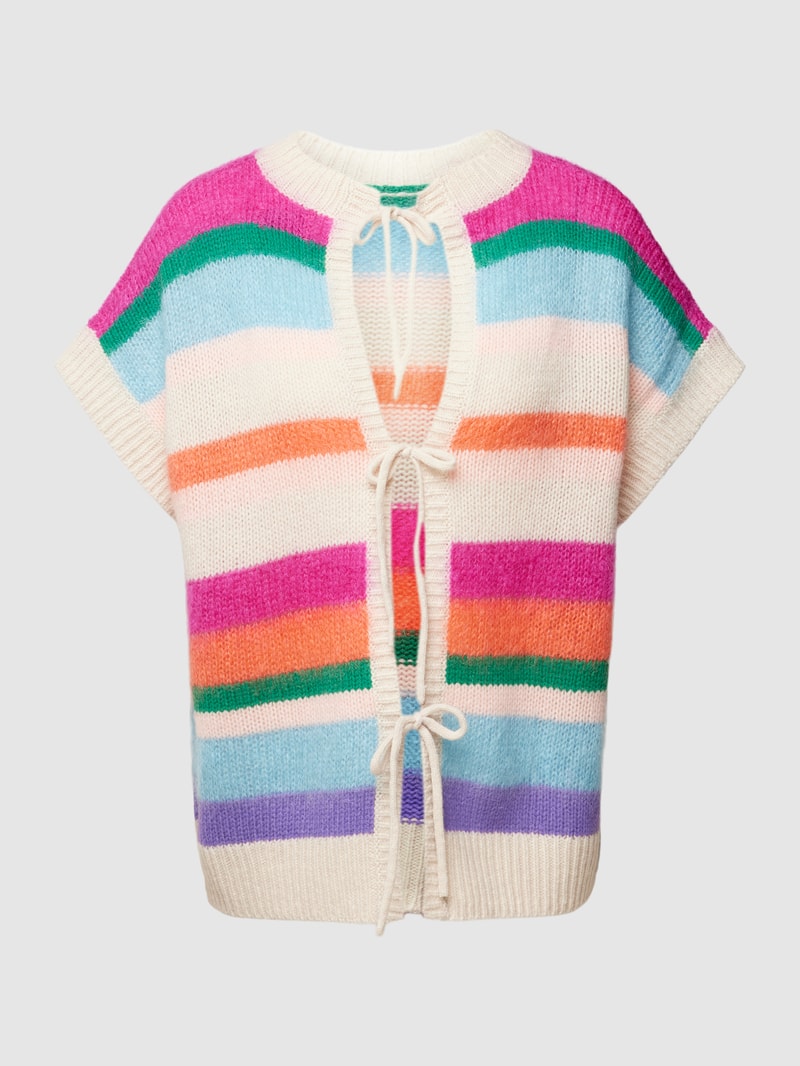 Strickjacke mit Streifenmuster Modell 'Fausia' in pink