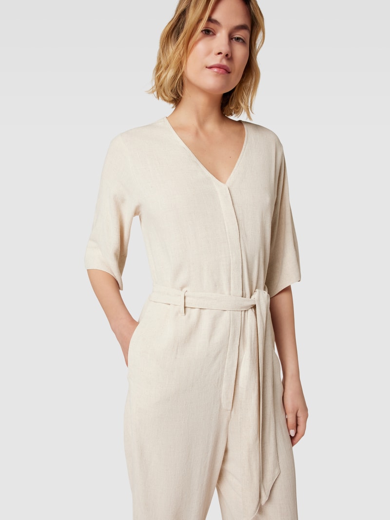 Jumpsuit mit V-Ausschnitt Modell 'VIVA' in sand