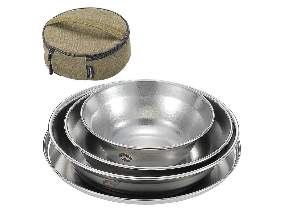 Campingmoon 4-teilige Tellerset mit Tasche