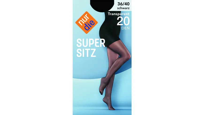 NUR DIE Damen Feinstrumpfhose Supersitz Color 20 DEN schwarz