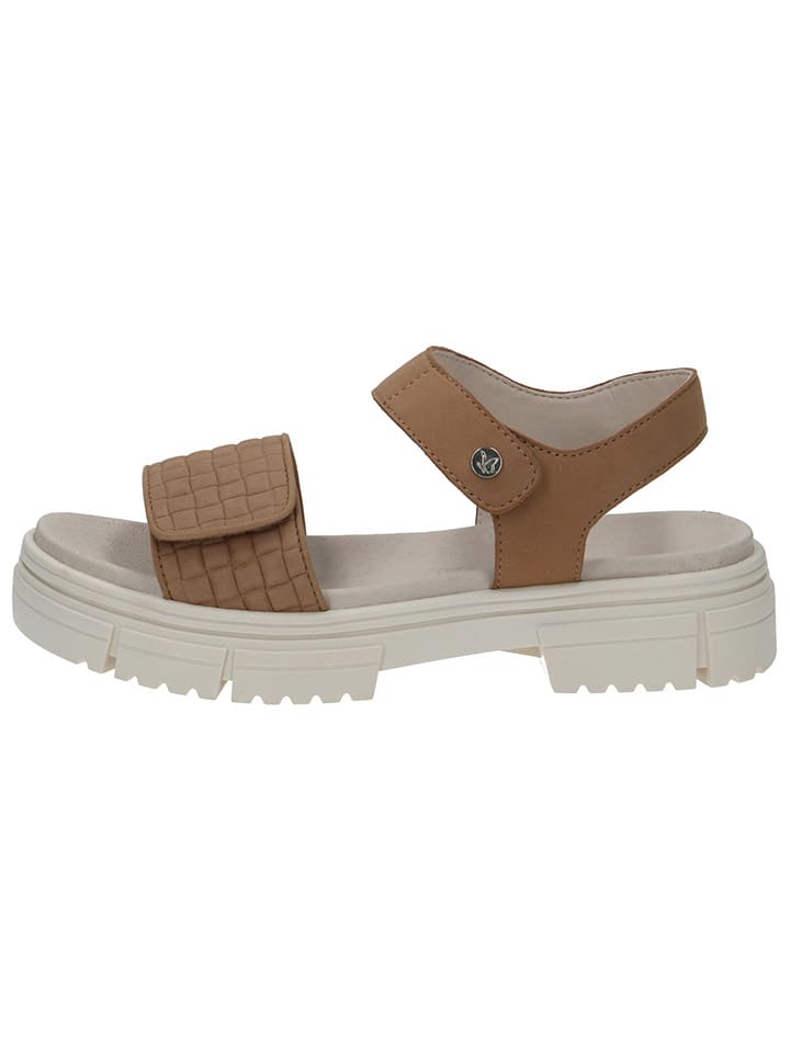 Caprice Leder-Sandaletten in Hellbraun günstig kaufen