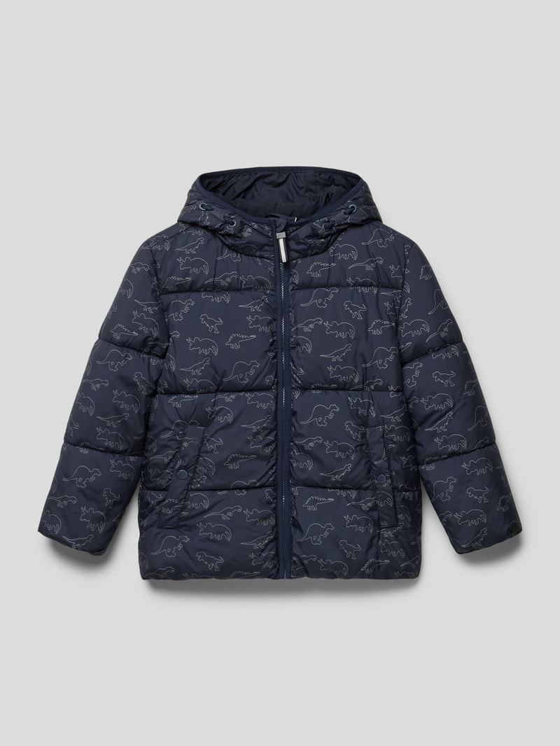 Steppjacke mit Kapuze in graphit