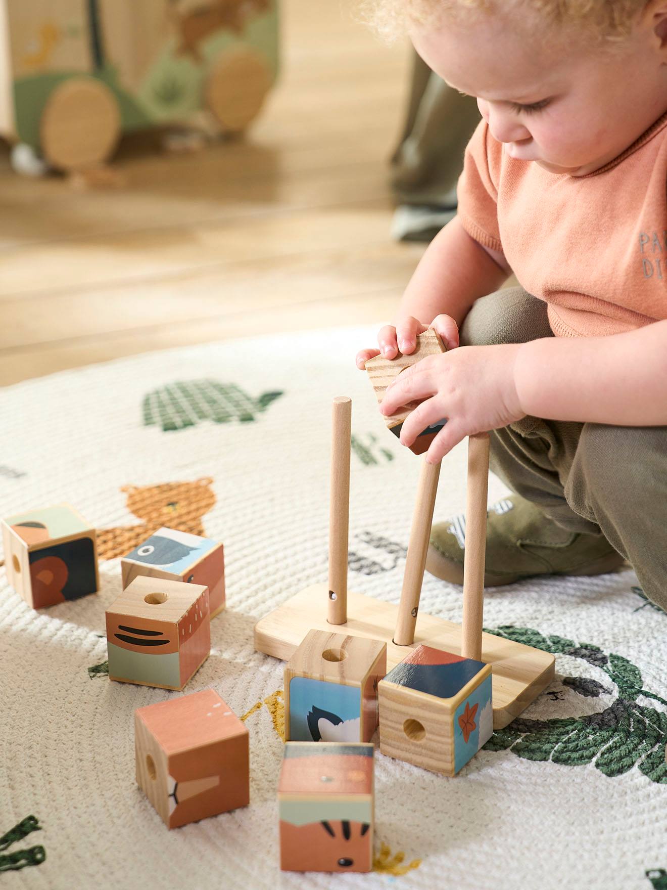 Puzzle de cubes à empiler en bois FSC® bois