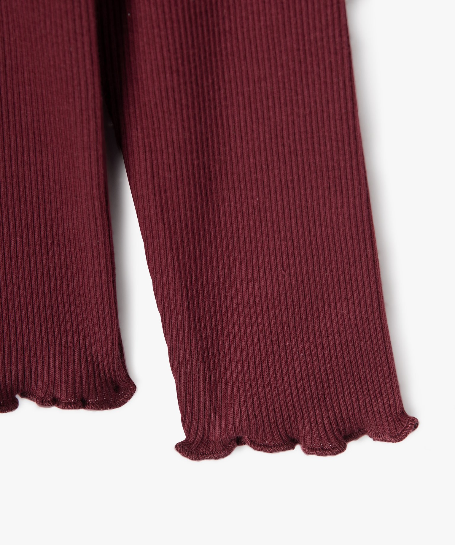 Tee-shirt à manches longues en maille ctelée fille rouge fonce | GEMO