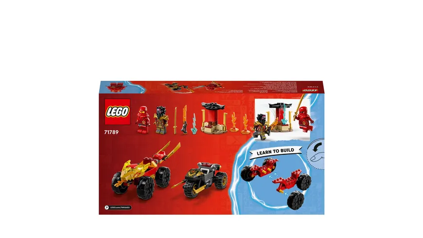 LEGO NINJAGO 71789 Verfolgungsjagd Set mit Kais Flitzer und Ras' Motorrad