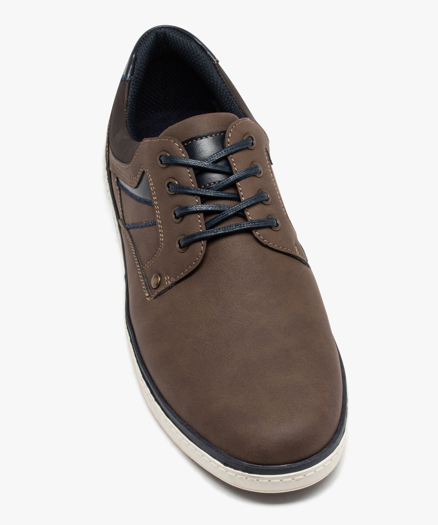 Derbies style tennis à semelle contrastée homme marron | GEMO