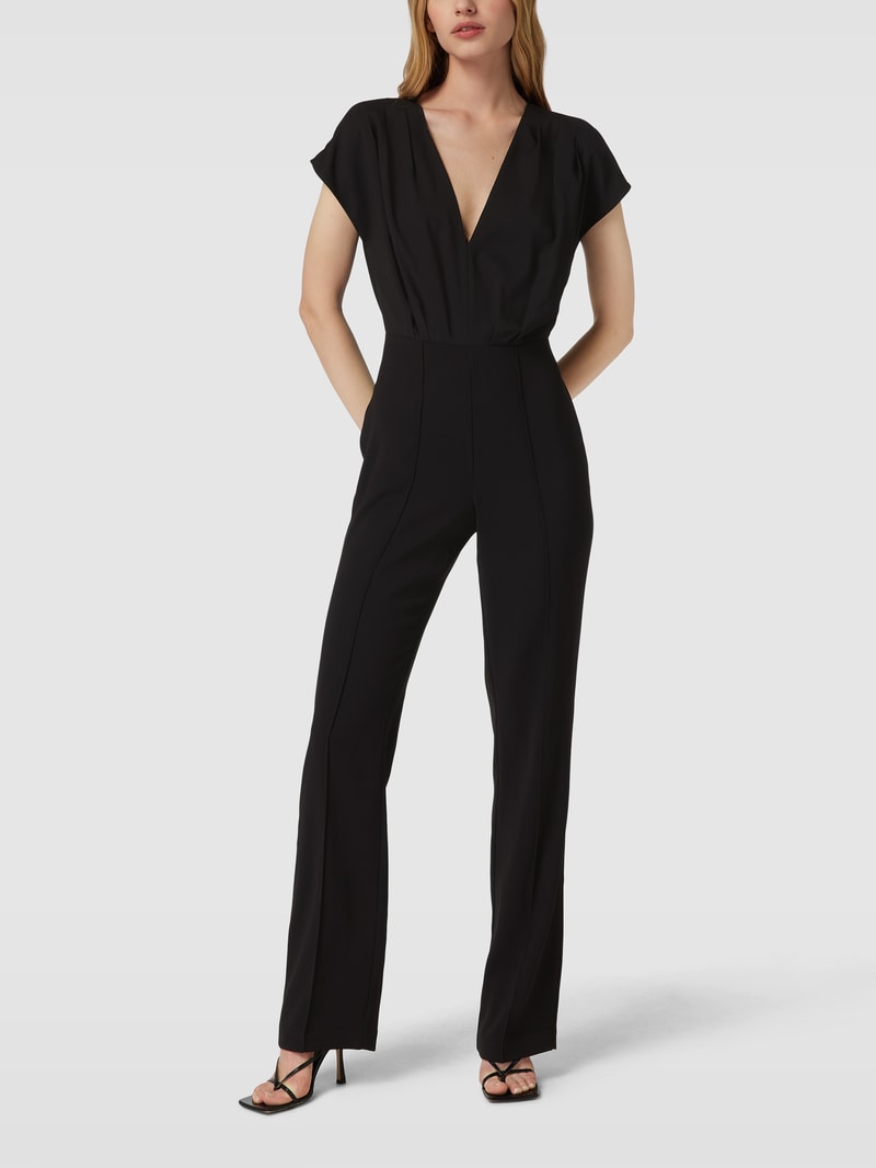 Jumpsuit mit V-Ausschnitt Modell 'BRENDA' in schwarz