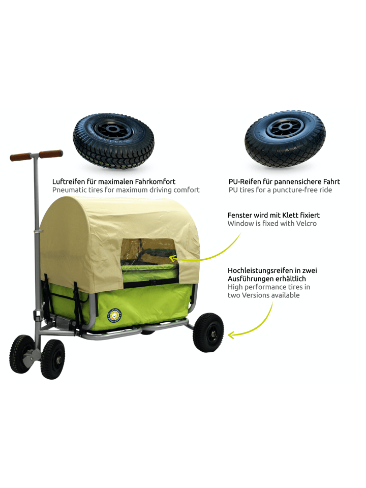 Beachtrekker Beachtrekker LiFe faltbarer Bollerwagen (Grün)   Bremse   Sonnenverdeck günstig kaufen onesize
