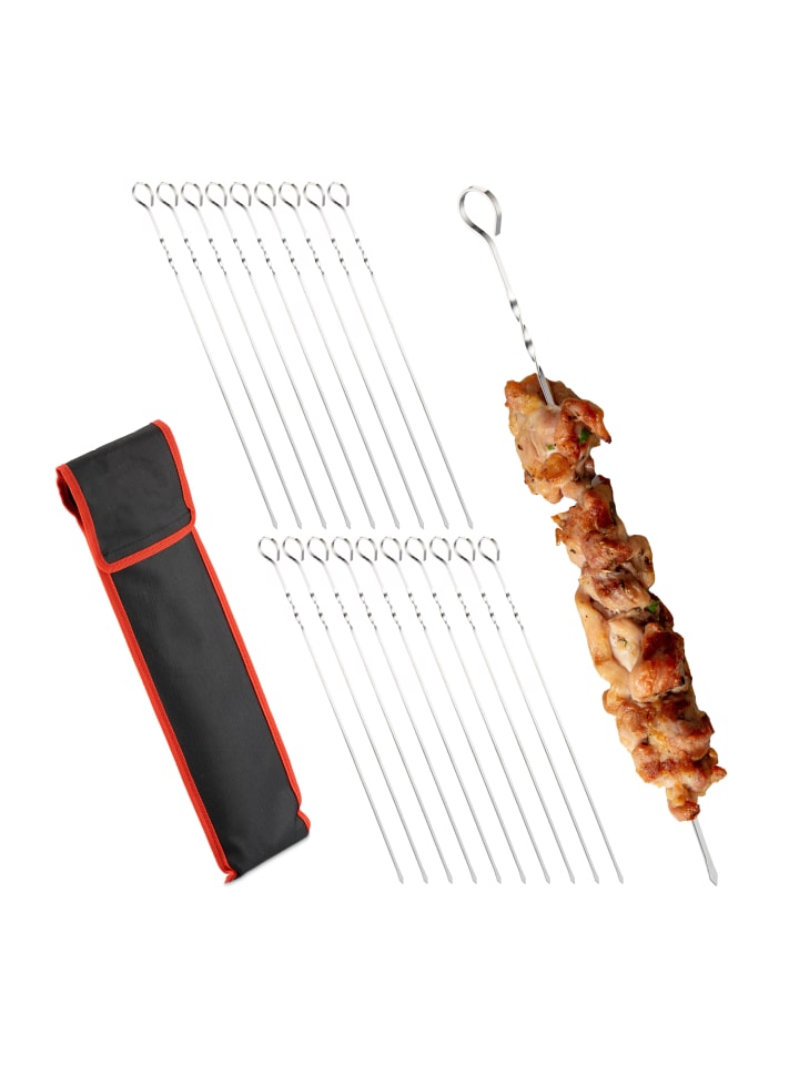 relaxdays 20 x Grillspieß in Silber - 39 cm günstig kaufen onesize