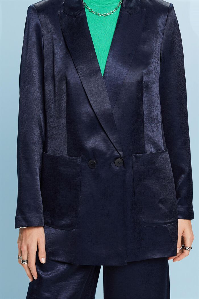 Doppelreihiger Satinblazer
