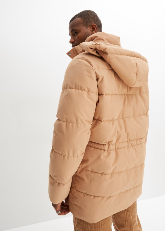 Steppjacke mit abnehmbarer Kapuze und Tunnelzug aus recyceltem Polyester