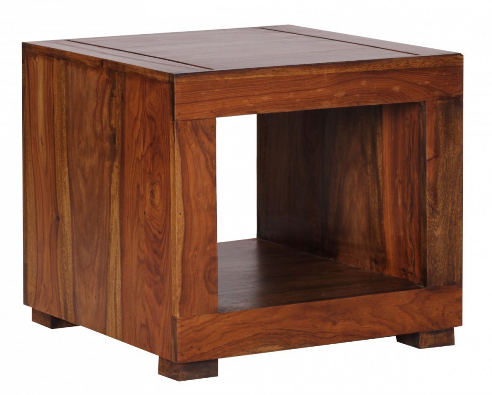 Wohnling Sheesham Couchtisch Massiv 50 x 50 cm Massivholz