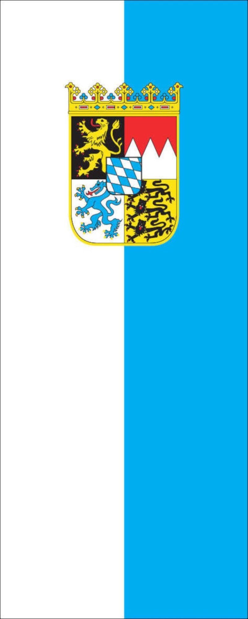 flaggenmeer Flagge Flagge Bayern mit Streifen und Wappen 110 g/m² Hochformat
