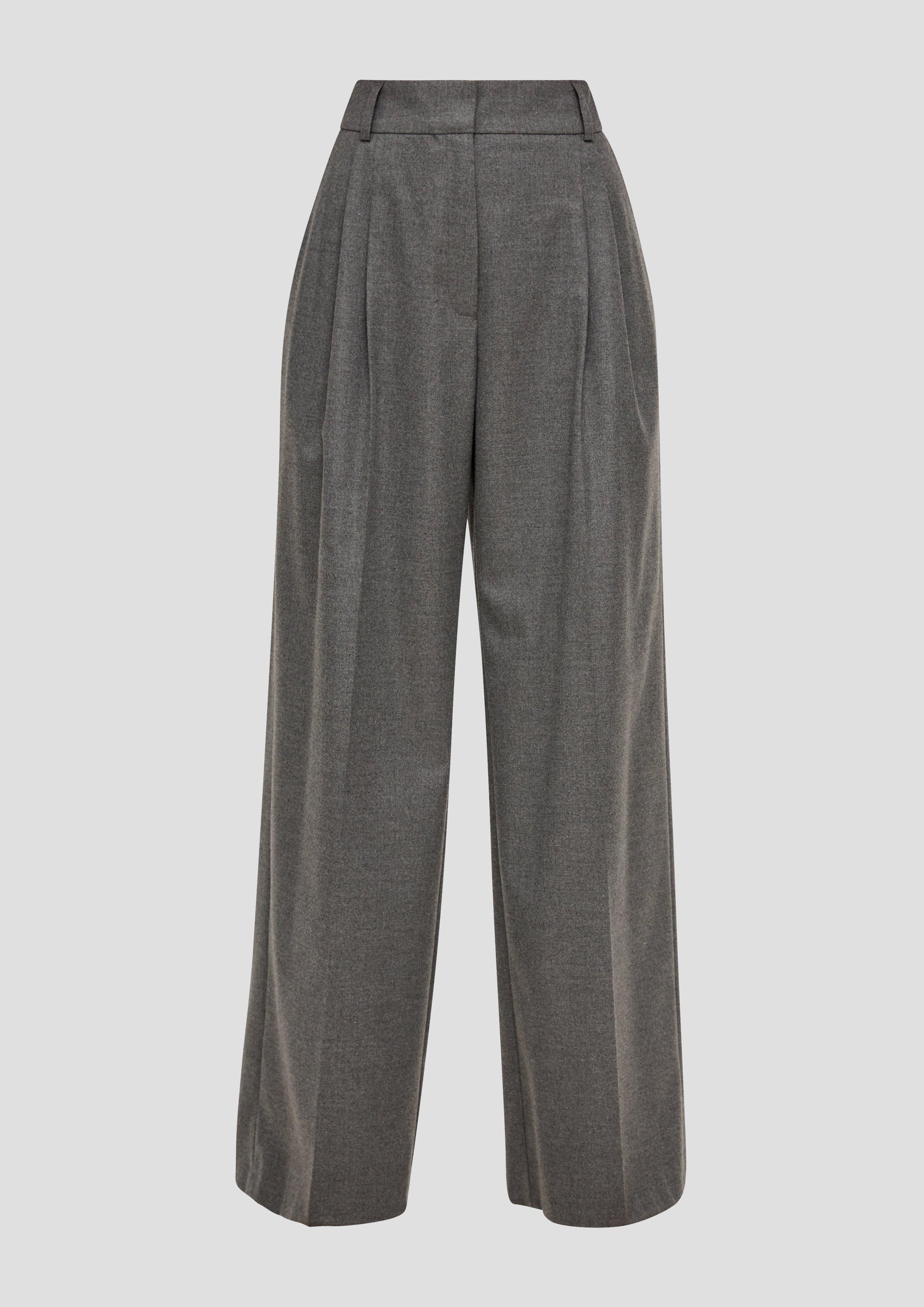 Regular: Melierte Hose mit Wide Leg  2136398-9722