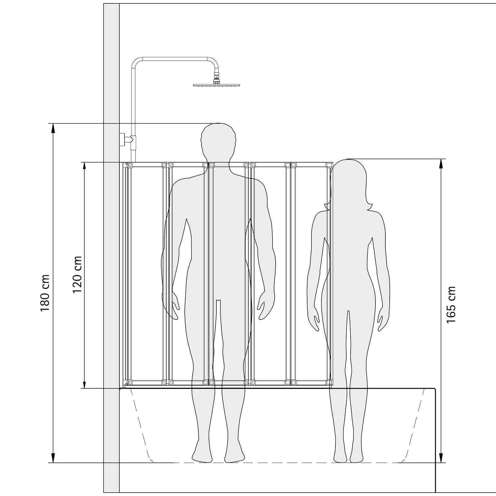 Schulte Badewannenaufsatz Smart BxH: 115 x 121 cm, 3 mm Sicherheitsglas, (5 tlg), zum Kleben - ohne Bohren in die Fliese, inkl. Klebe-Montage-Set