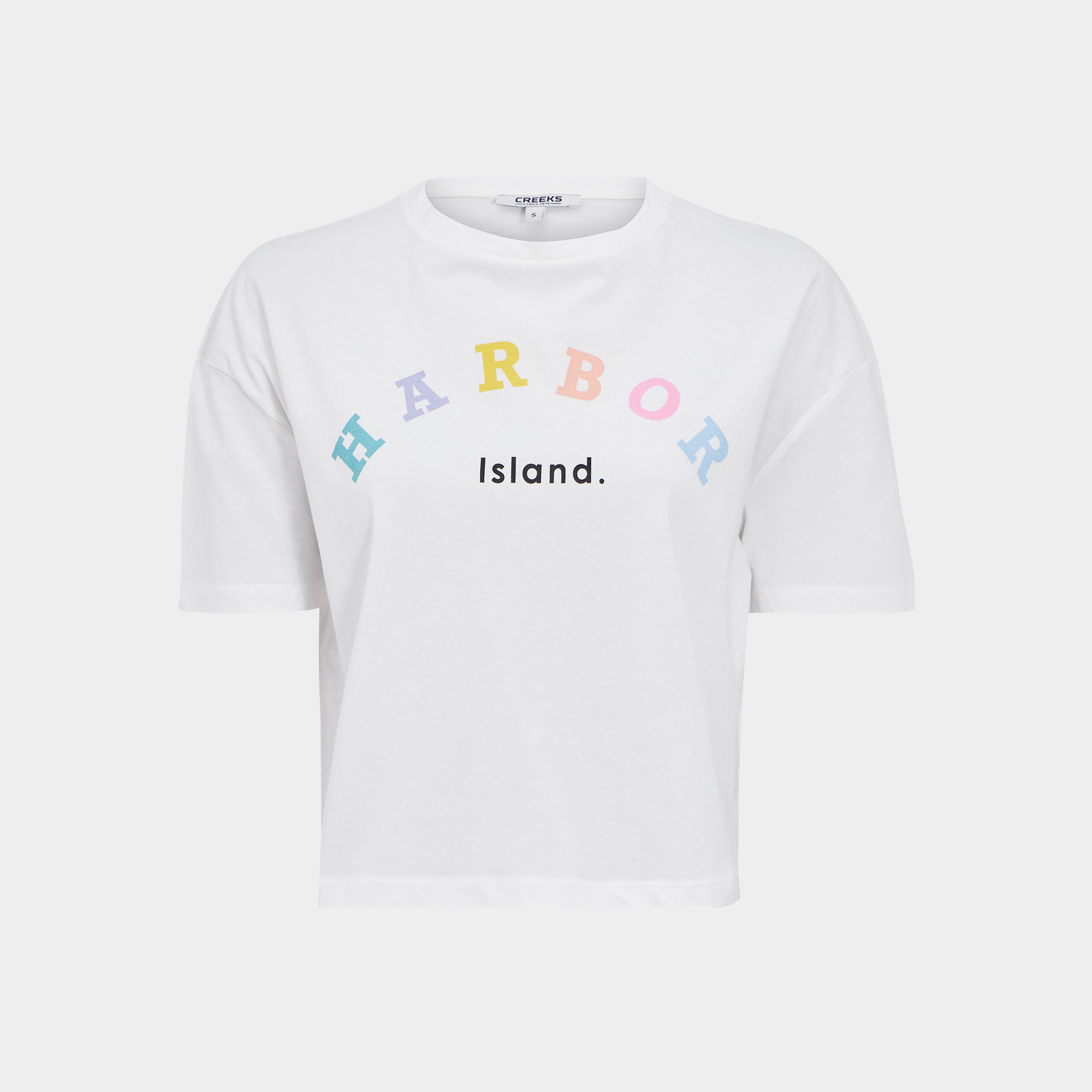 T-shirt cropped manches courtes blanc femme | La Halle