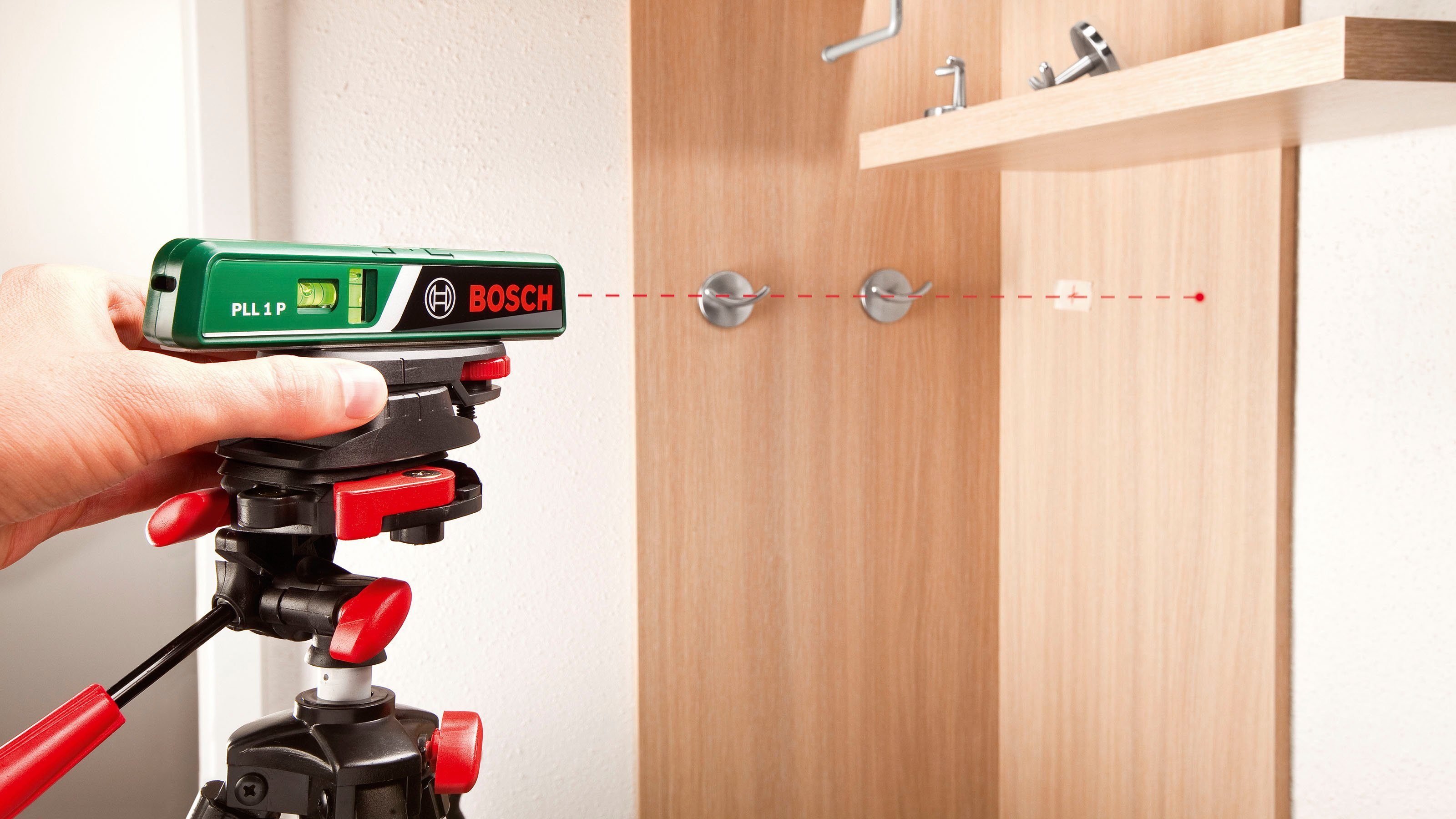 Bosch Home & Garden Lasermessgerät PLL 1 P, mit Wasserwaage, inklusive Batterien