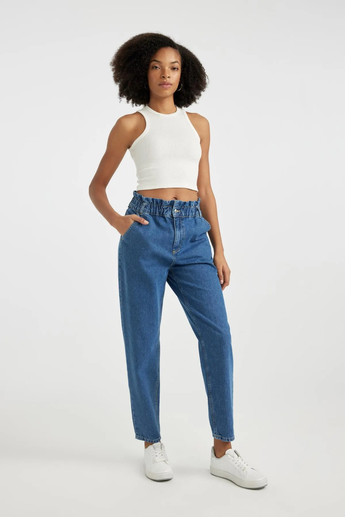 DeFacto  Knöchellange Paperbag-Jeans mit hoher Taille