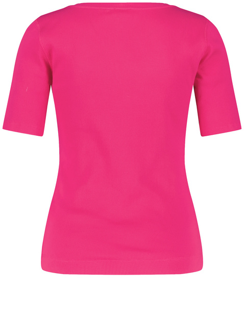 T-Shirt mit Rippstruktur