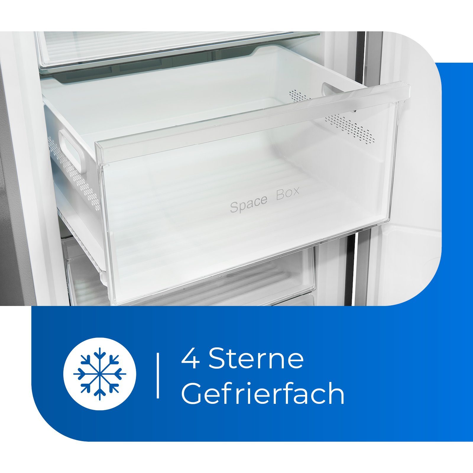 exquisit Gefrierschrank GS380-NF-H-050E, 185.5 cm hoch, 71 cm breit, NoFrost, 2-in-1 Gerät - Gefrierschrank und Kühlschrank