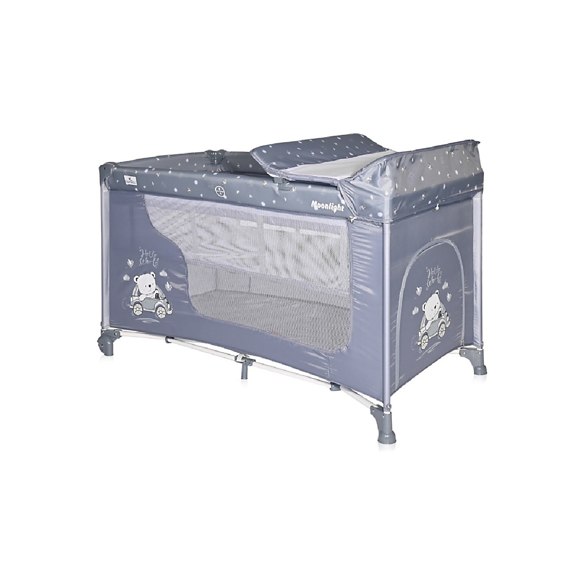 Reisebett Moonlight, zwei Ebenen, Wickelauflage, Matratze, Tasche Reisebetten