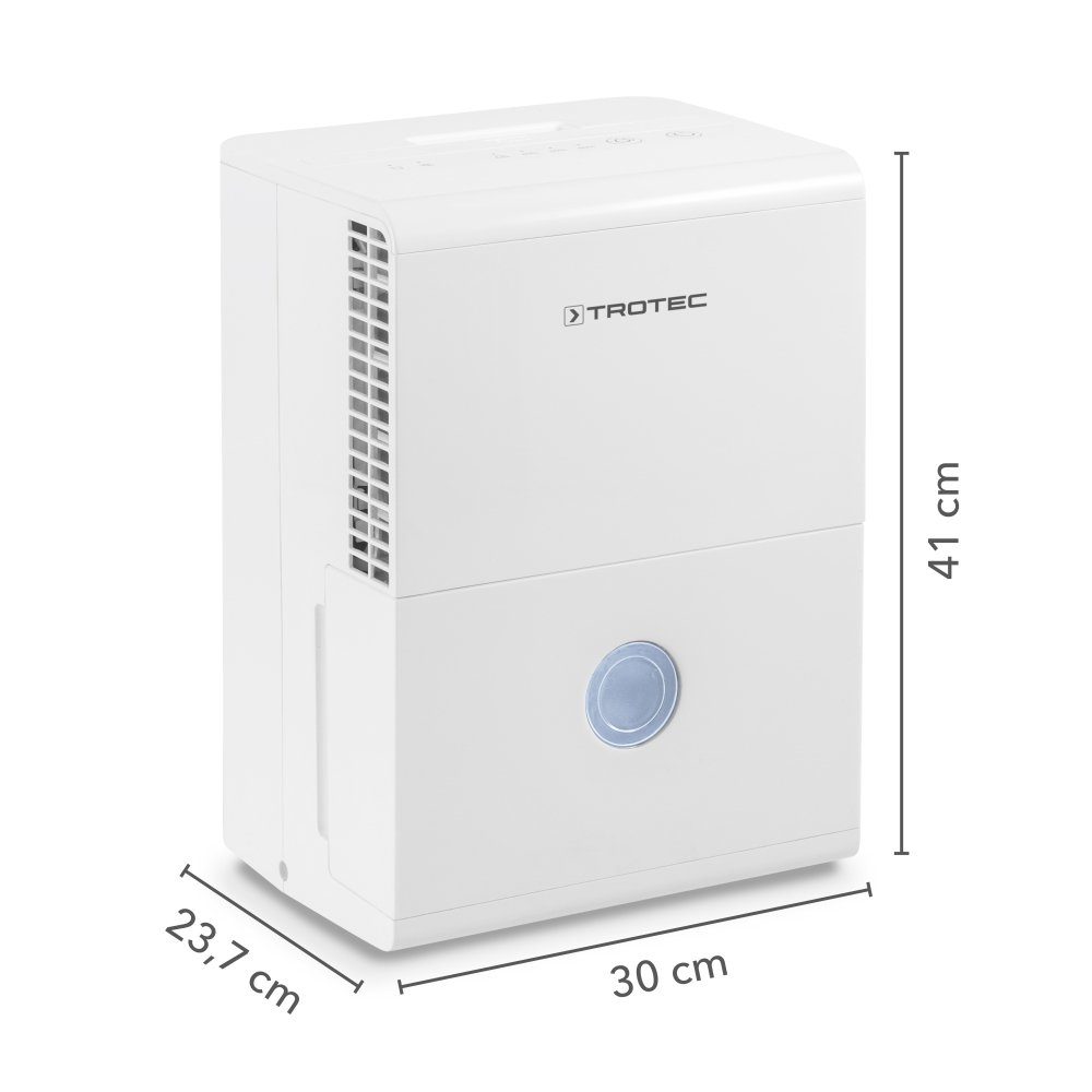 TROTEC Luftentfeuchter TTK 28 E, für 37 m³ Räume, Entfeuchtung 10,00 l/Tag, Tank 2,00 l, Hygrostatgesteuerte Entfeuchtungsautomatik