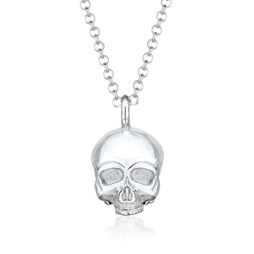 KUZZOI KUZZOI Collier Totenkopf Schädel Gothic 925 Sterling Silber Bijoux