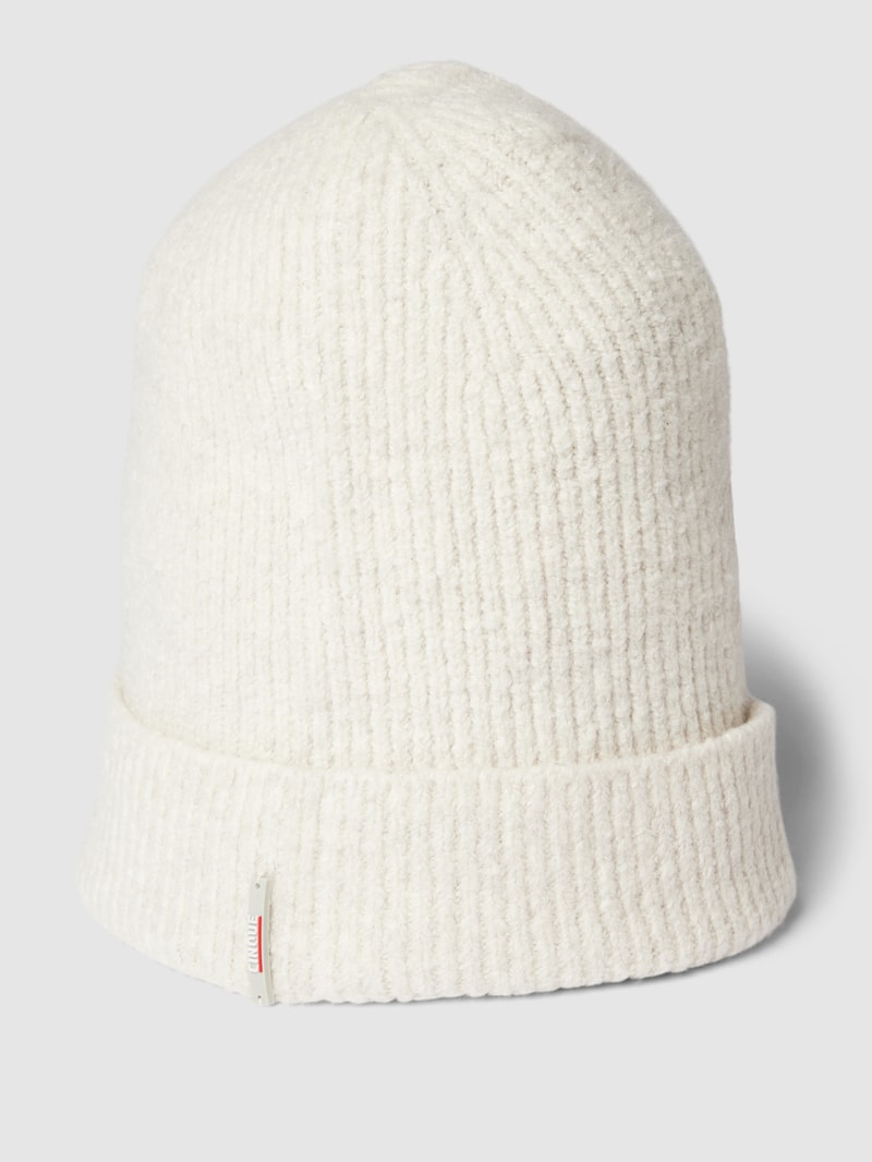 Beanie mit Label-Detail Modell 'Oresto' in offwhite