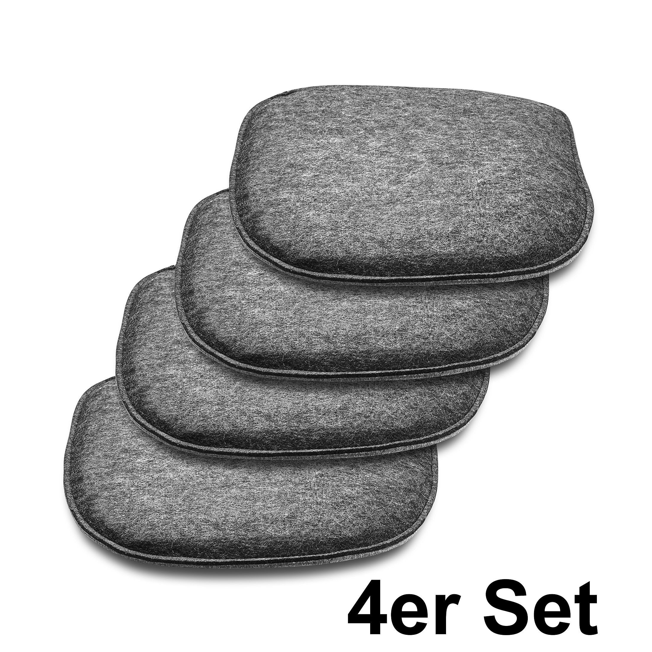 Amare home Sitzkissen Kissen Filzkissen Trapez mit runden Ecken 4er Set