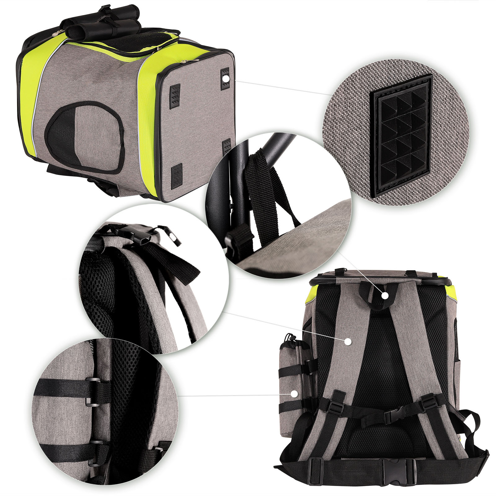 Lionto Tragetaschen Lionto Haustier-Rucksack grau/ grün