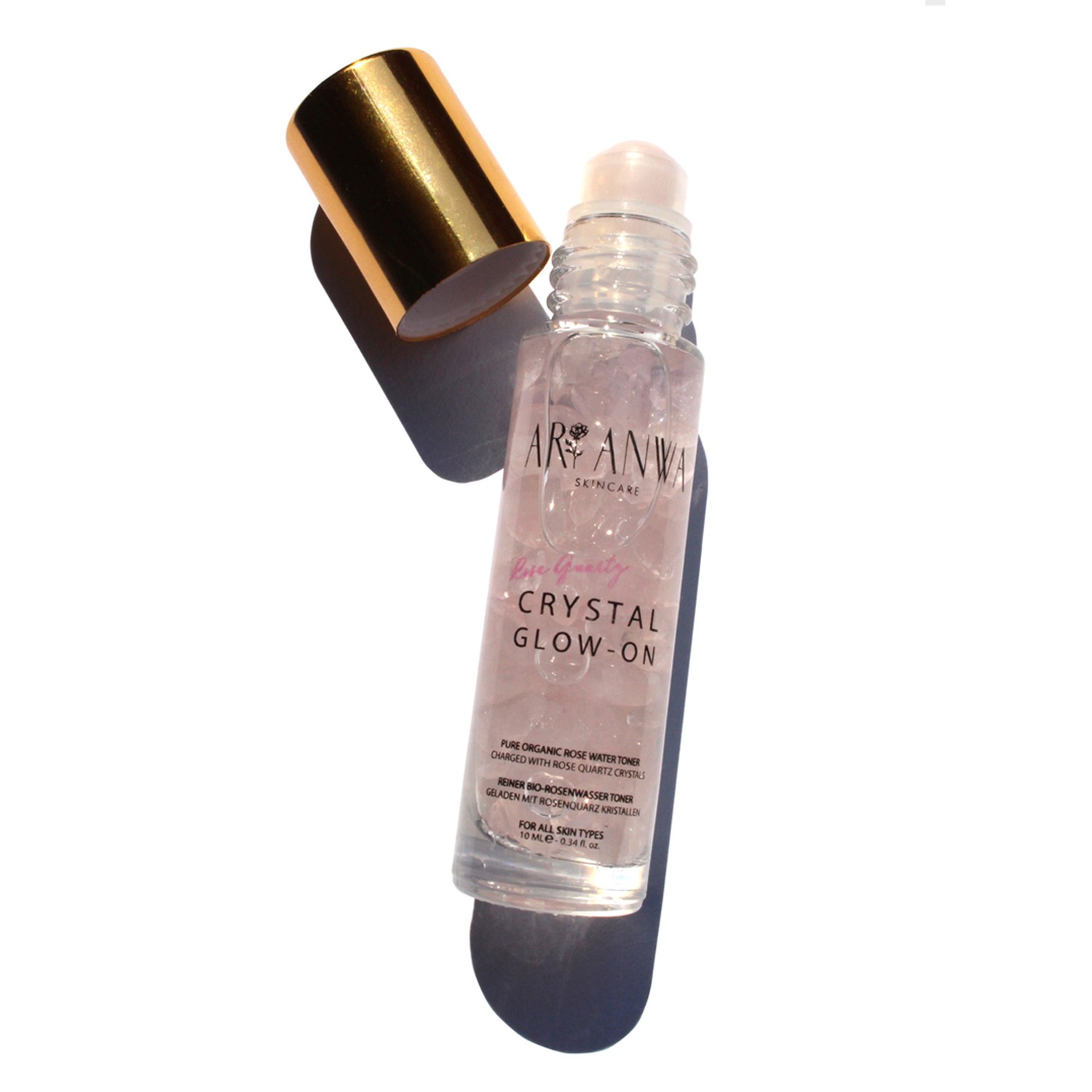 Kühlender Roll-On mit Rosenquarz und Rosenwasser - Crystal Glow On