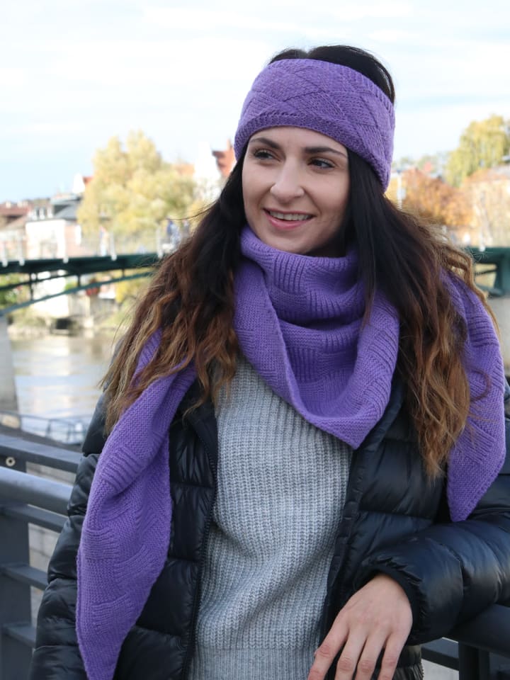 styleBREAKER Strick Stirnband in Violett günstig kaufen onesize