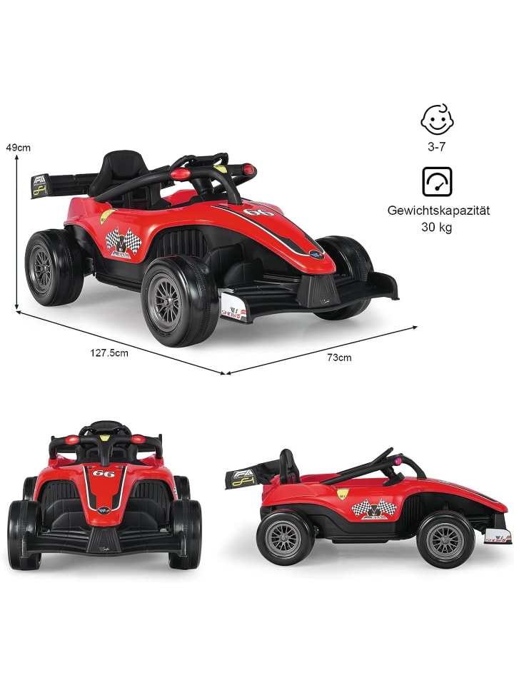 COSTWAY 12V Elektro Rennauto in Rot günstig kaufen 128 cm