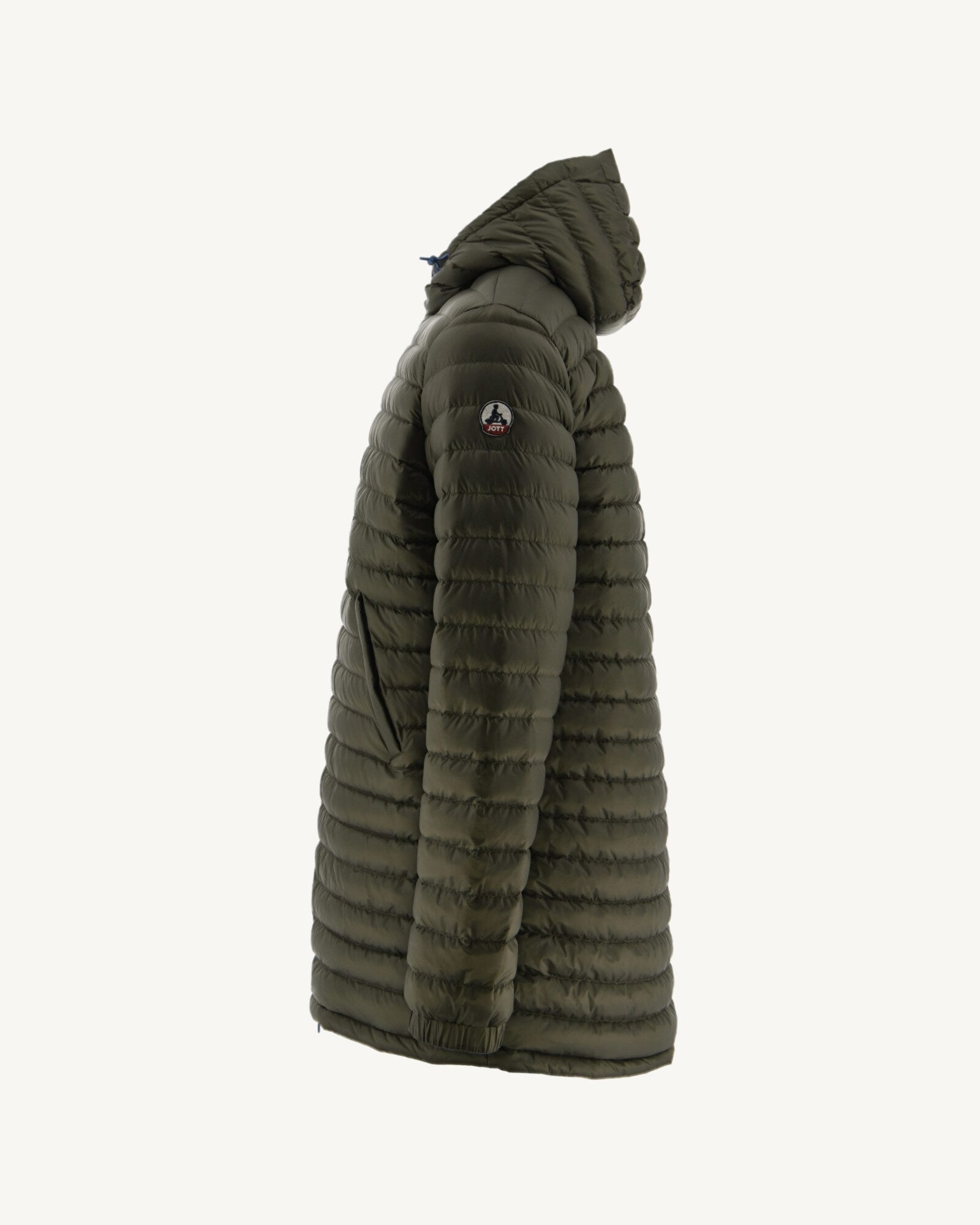 Doudoune longue réversible à capuche Bleu jeans/Army Amsterdam